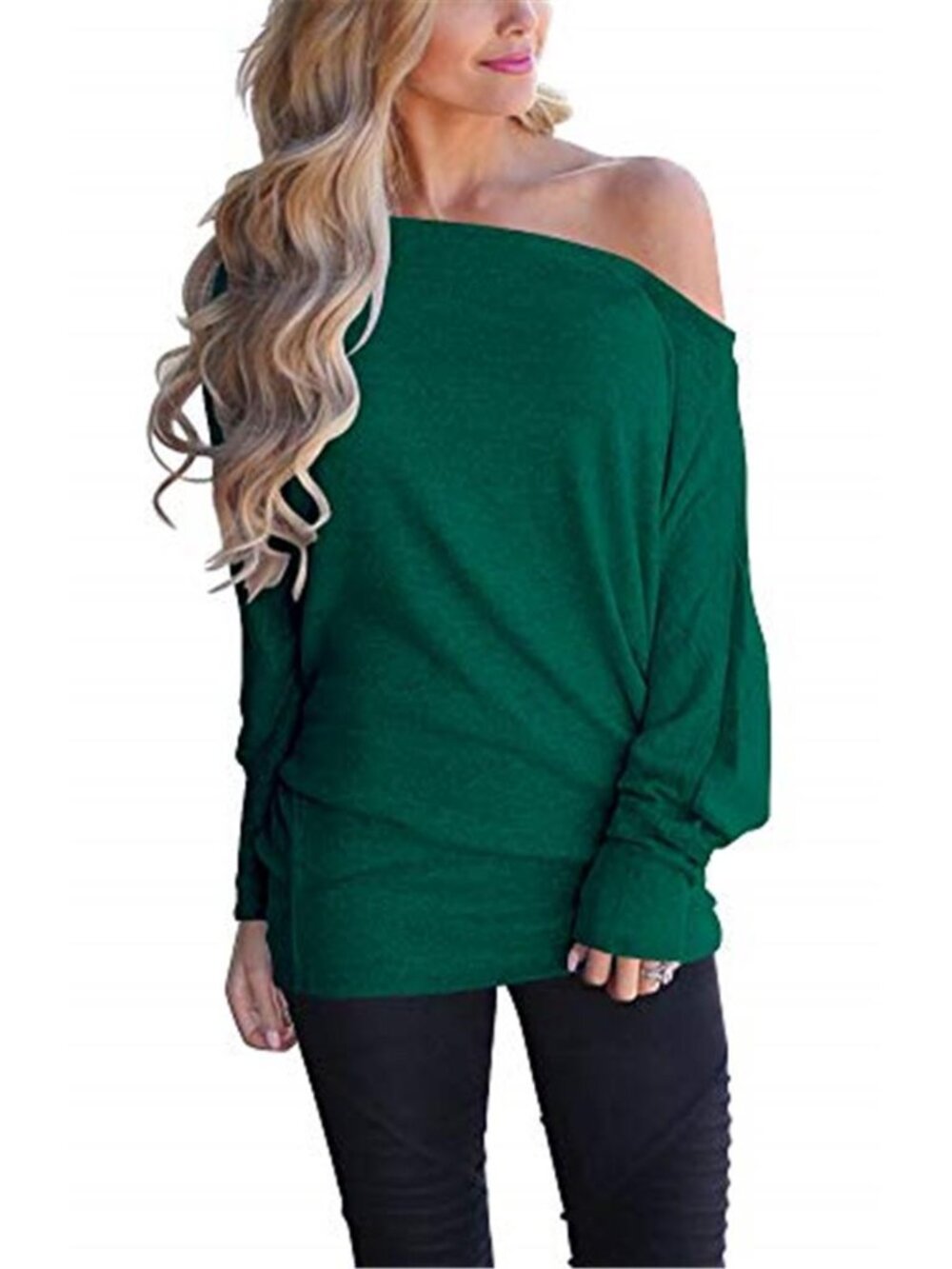 Women's Off Shoulder Top Casual Loose Batwing Sleeve Shirt Tunic Knit